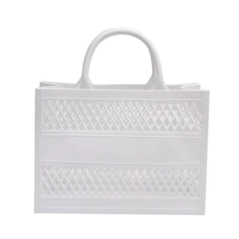 2025 Large Waterproof PVC Beach Tote Bag – Rubber Jelly Tote for Women, Travel, Picnic & Shopping Storage Handbag