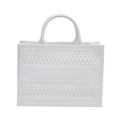 2025 Large Waterproof PVC Beach Tote Bag – Rubber Jelly Tote for Women, Travel, Picnic & Shopping Storage Handbag