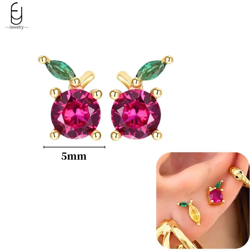 925 Sterling Silver Earrings for Women – Cute Starfish & Shrimp Pendant, Red Chili & Star Enamel Gold Fashion Jewelry