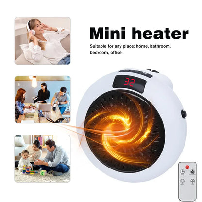 Portable Electric PTC Ceramic Heater — Mini Hot Air Fan for Home, Desktop, or Wall Mount Winter Heating