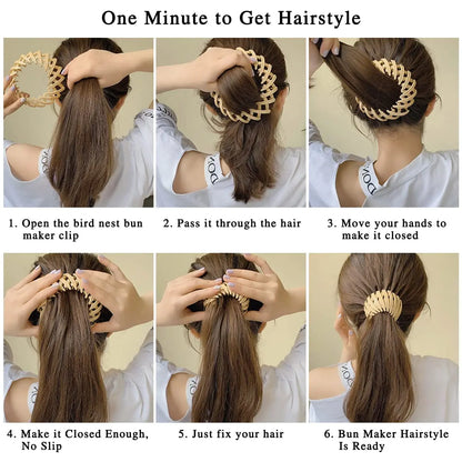 Bird Nest Hair Claw Clips – 1/4/7pcs Matte Hair Clips for Women & Girls, Ponytail Hair Styling Accessories