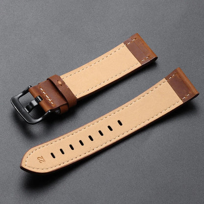 Calfskin Genuine Leather Watch Band – Black, Blue & Dark Brown Straps for Smartwatches, 18mm-24mm Accessories