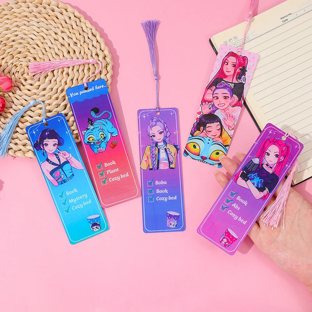 Kpop Demon Hunters Huntrix Cartoon Bookmarks – Cute Anime Stationery for Fans & Book Lovers