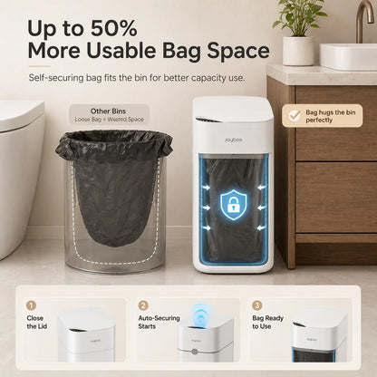 Touchless Smart Trash Can - Motion Sensor Auto Bag-Suction Waste Bin for Small Spaces & RVs