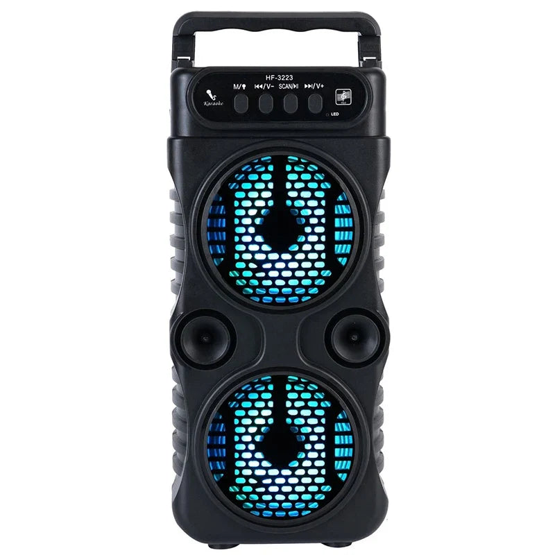 Portable Wireless Speaker - Dual 3-Inch Stereo Bass Subwoofer for Parties, Karaoke & Outdoor Music