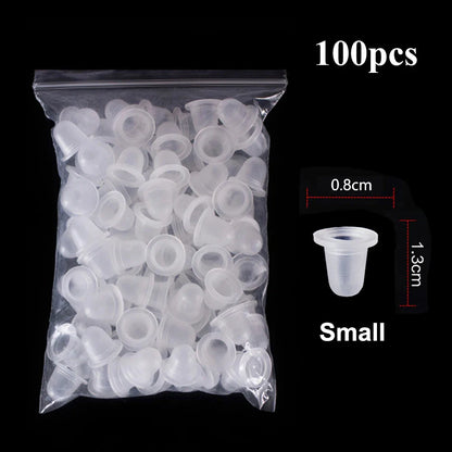 100/500/1000pcs Disposable Silicone Tattoo Ink Cup Caps — Pigment Holder Containers for Tattoo Accessories