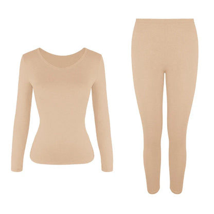 Women's Thermal Underwear Set - Fleece-Lined Long Johns Base Layer Top and Bottom, 2 Piece Set