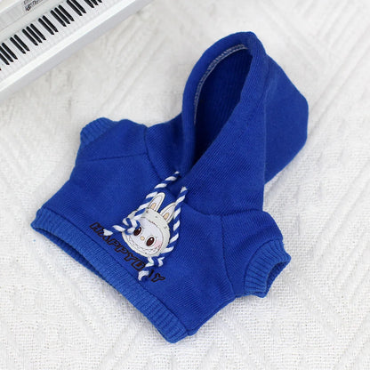 17cm Labubu Clothes - Heart-Beating Sweatshirt for Macaron Labubu Dolls