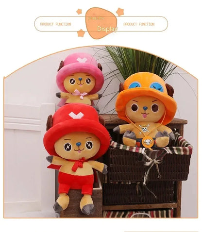 One-Piece Anime Plush — Monkey D. Luffy & Tony Chopper Stuffed Doll, 35–70cm, Sleeping Pillow Toy Gift