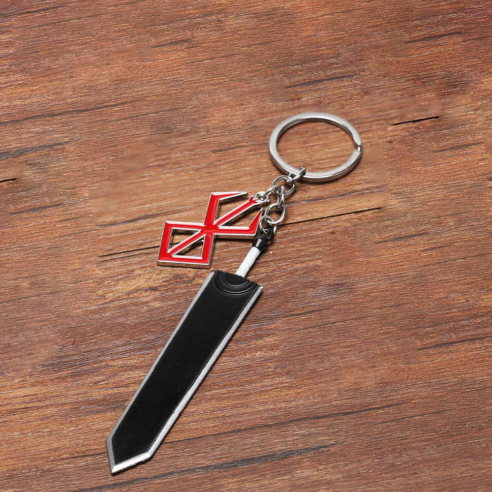 Berserk Dragonslayer Sword Keychain – Anime Game Key Ring Backpack Bag Pendant Jewelry for Men Fans Gift Accessories