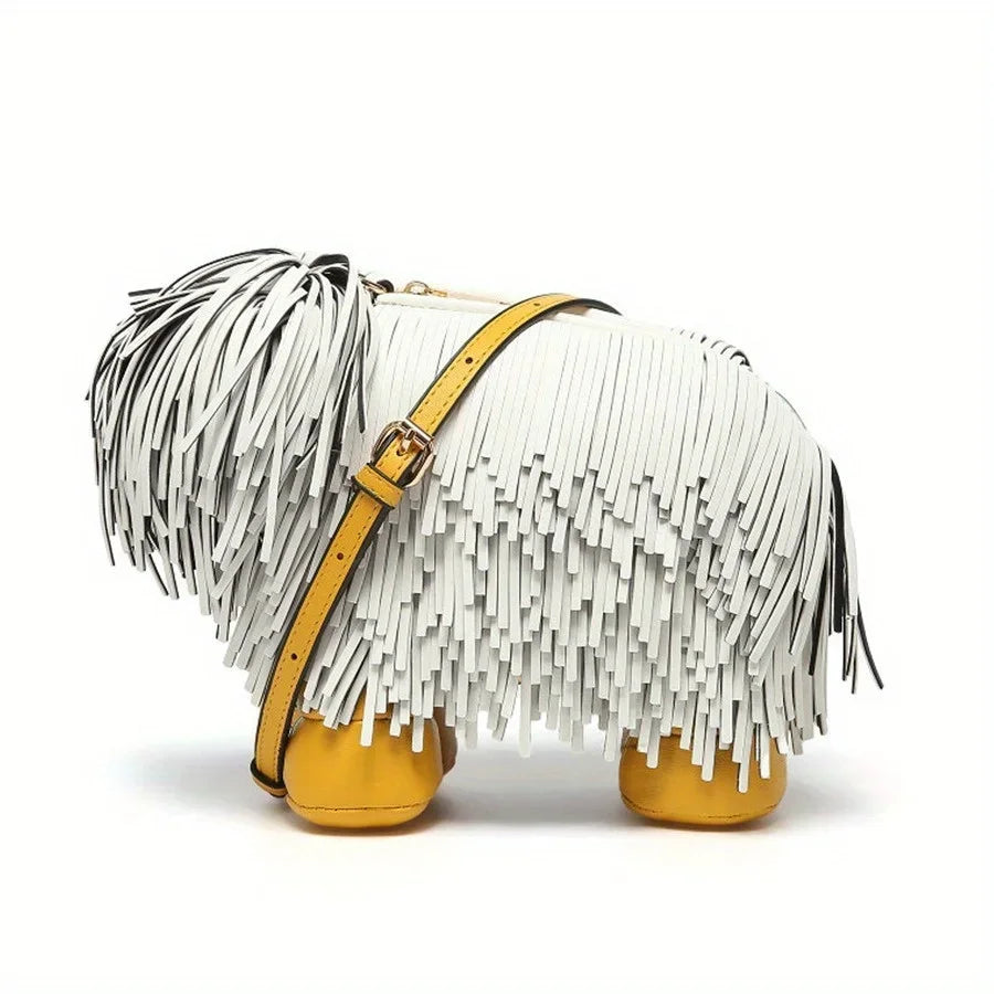 Women’s Luxury Designer PU Leather Crossbody Wallet – Cute Dog-Shaped Evening Handbag