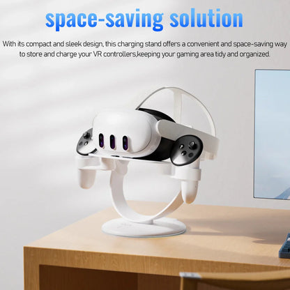 Quick Charging Stand for Oculus Quest 2/3 VR Controllers - Compatible with Vision Pro, Meta Pro, PS5 VR2, Universal Placement Stand