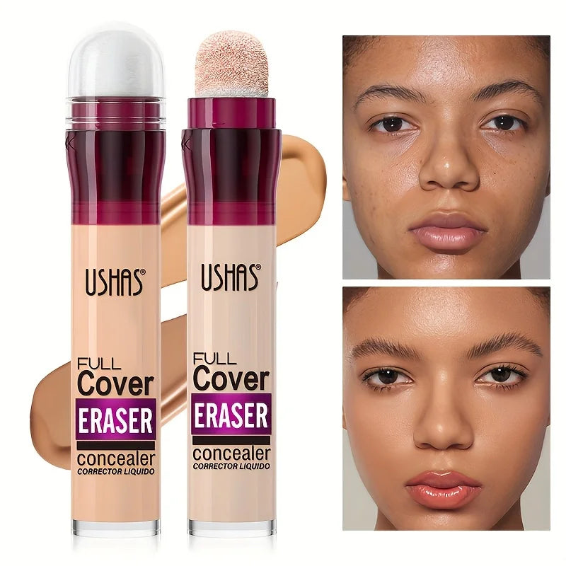 Sponge Head Concealer – Dark Circles, Freckles, Acne & Blemishes Liquid Foundation, Long-Lasting & Moisturizing