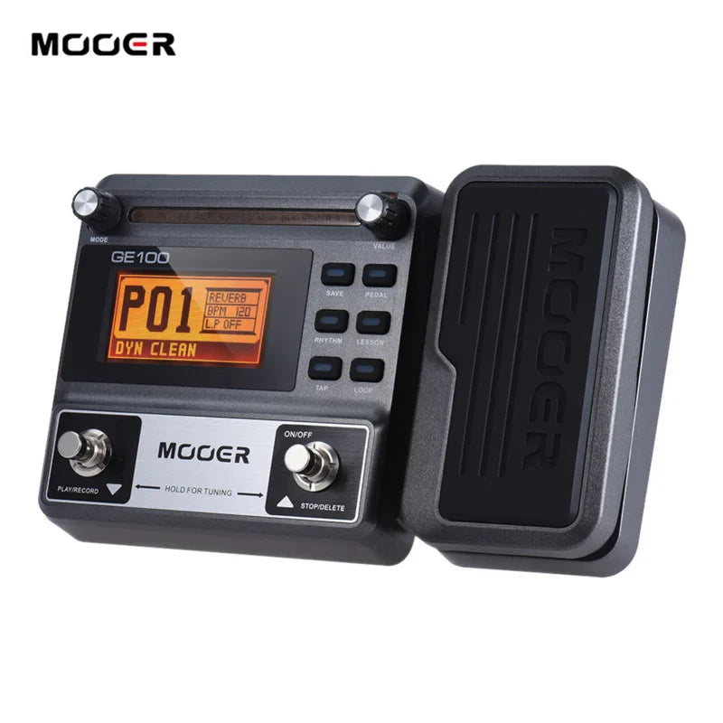 MOOER GE100 Guitar Multi-Effects Processor – Pedal with Loop, Tuner, Tap Tempo, Rhythm, Scale & Chord Lessons