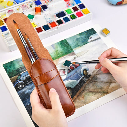 3 PCS Travel Watercolor Brushes: Portable Pocket Paint Brushes for On-the-Go Painting