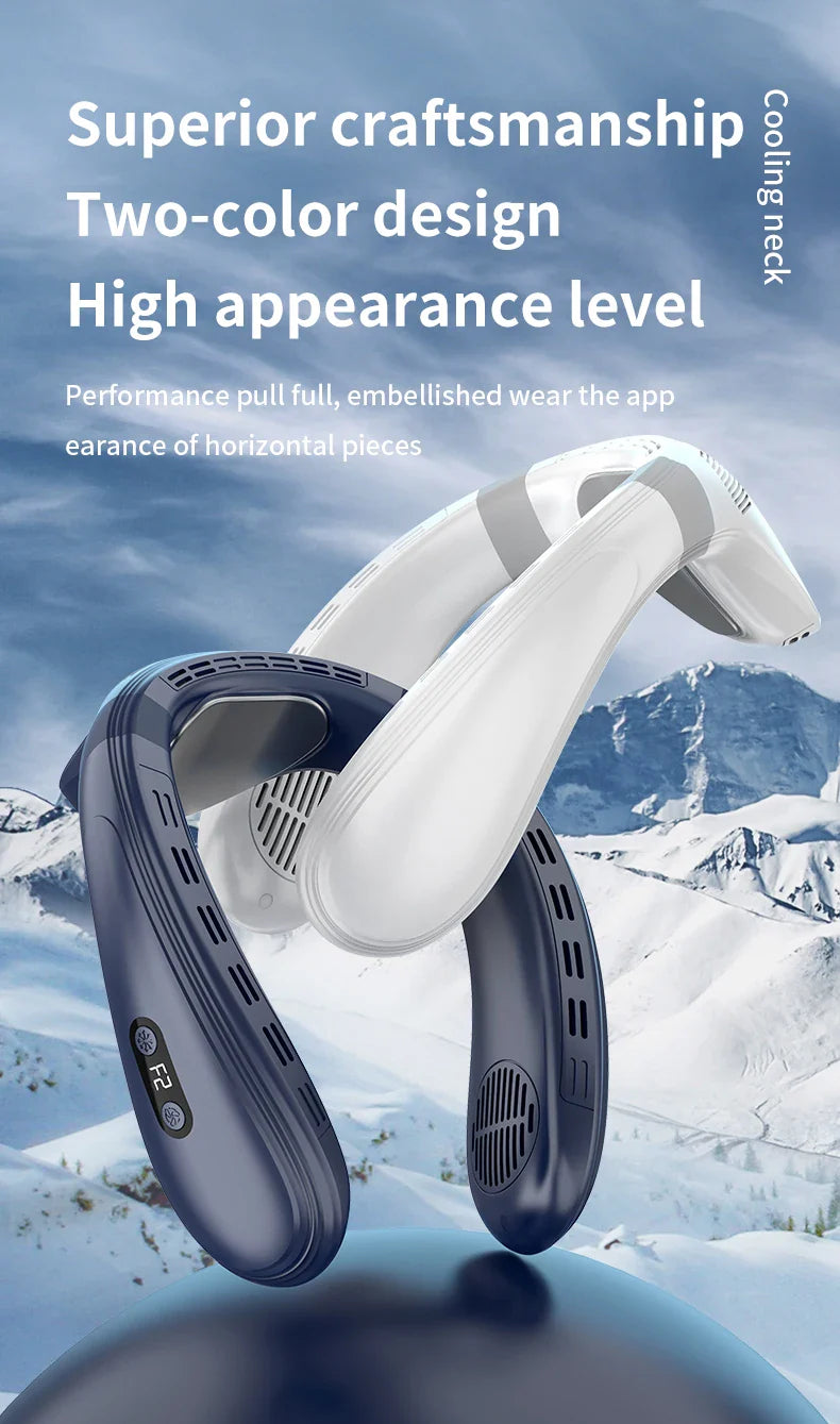 Portable Neck Fan 5200mAh – Rechargeable Wearable Semiconductor Cooling Fan, Personal Outdoor Neck Air Conditioner