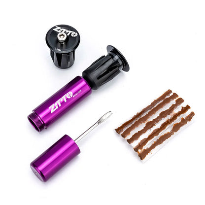 ZTTO Tubeless Bike Tire Repair Kit – Flat Puncture Plug Tool with Strips & Handlebar Storage for MTB & Road Bikes