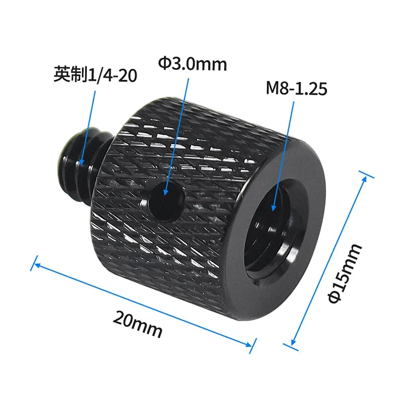 Reinforced Camera Screw Adapter - 1/4 to 3/8 Inch Male Female Thread Converter for Tripod Monopod Ball Head Light Bike Mount