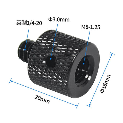Reinforced Camera Screw Adapter - 1/4 to 3/8 Inch Male Female Thread Converter for Tripod Monopod Ball Head Light Bike Mount