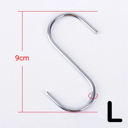 Stainless Steel Sharp Tip S Hooks – Hanging Utensil, Meat, and Clothes Hangers for Kitchen & Butcher Shop
