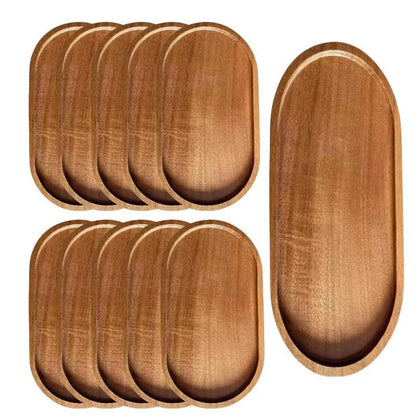 Solid Wood Round Dessert Plate – Japanese-Style Wooden Tray for Snacks, Dried Fruit & Tableware