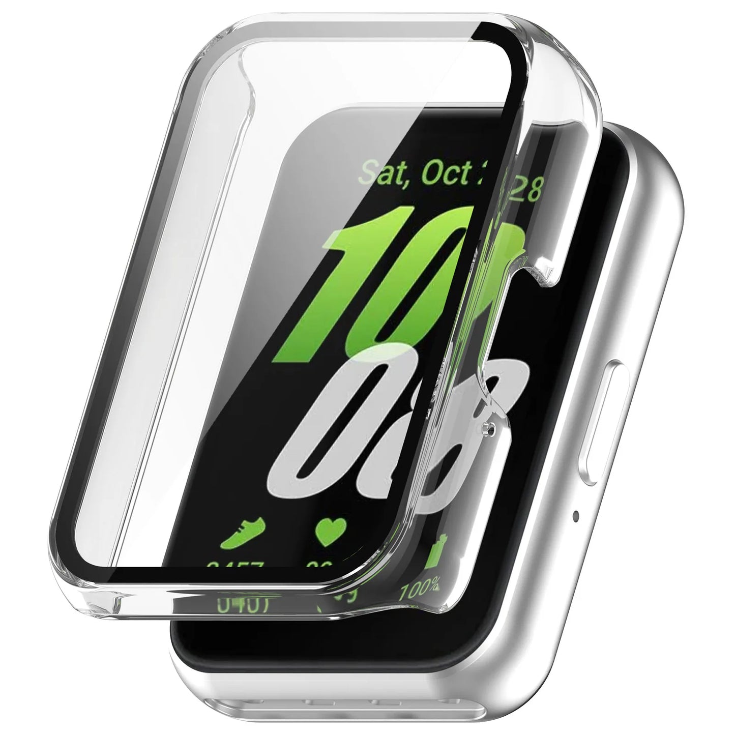 Glass+Case for SGlass+Case for Samsung Galaxy Fit 3 – Tempered Glass Screen Protector & Hard PC Bumper Cover Accessory Setamsung Galaxy Fit 3 Tempered Glass Screen Protector & Hard PC Protective Bumper for Galaxy Fit3 Accessories