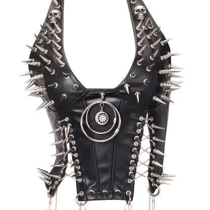 Y2K Gothic Spiked Tank Top - Punk Rock Emo Grunge Festival Style for Women
