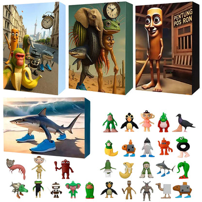 3D Tung Sahur Advent Calendar – 24-Day Mini Figure Countdown Collection & Decoration