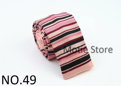 Classic Knit Neck Tie for Men — 6cm Plaid & Dots Casual Business Wedding Tie