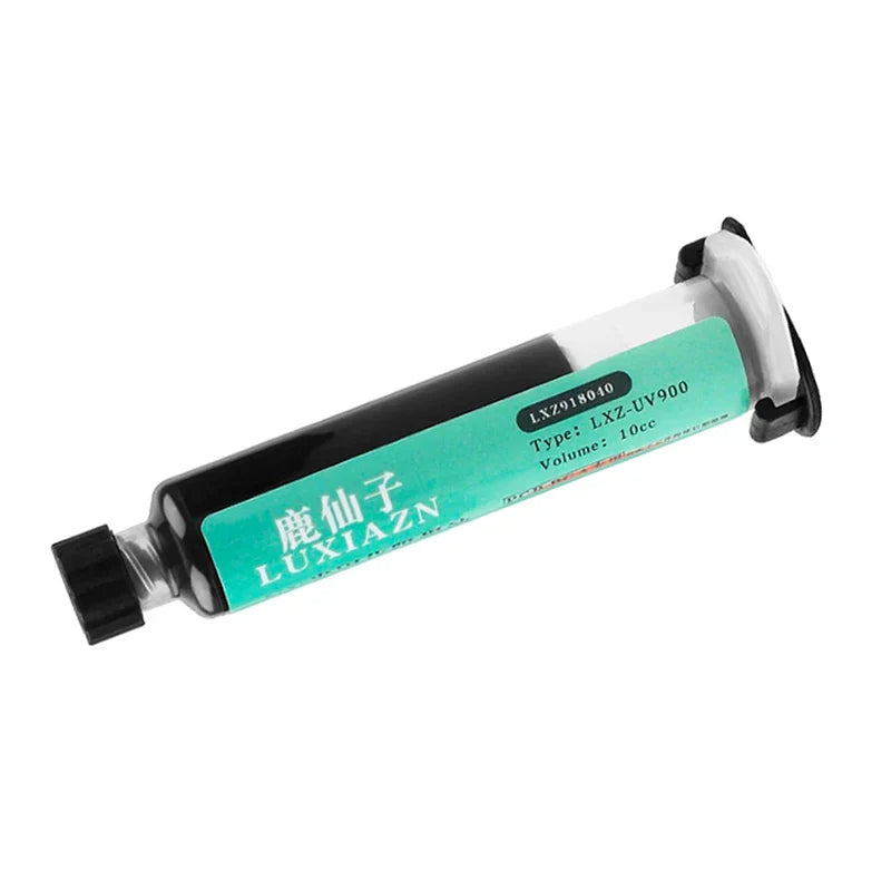 LUXIANZI 10ml UV Curing Solder Mask Ink – 5 Colors Green PCB BGA Circuit Board Insulating Protection Soldering Flux Paste