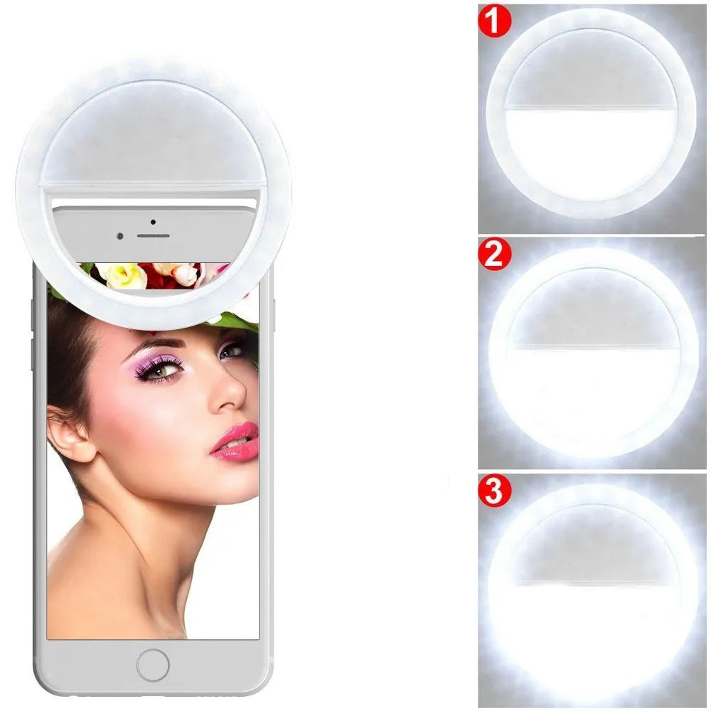 Portable LED Selfie Ring Light - Battery-Operated Photographic Lighting for Phone Photography and Video, Compatible with iPhone