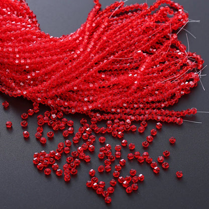 3/4mm Crystal Bicone Glass Beads - White Loose Faceted Beads for DIY Bracelets, Earrings & Jewelry Making