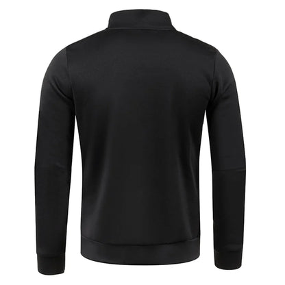 Men's Thicker Half-Zipper Pullover Sweatshirt - Solid Color Turtleneck Hoody for Spring and Autumn Outdoor Wear
