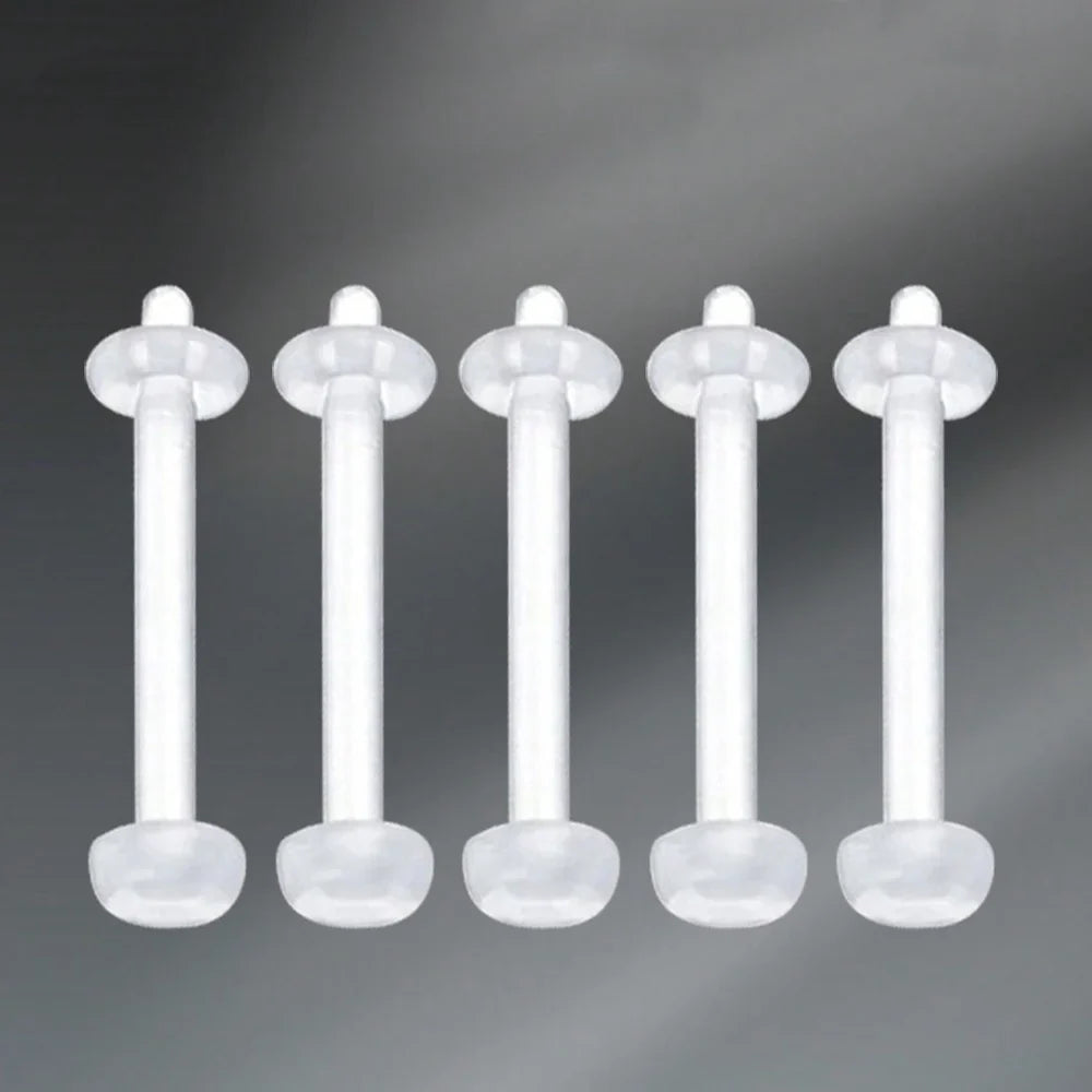 Transparent UV Acrylic Body Piercing Set – Navel, Nose, Septum, Ear & Lip Rings