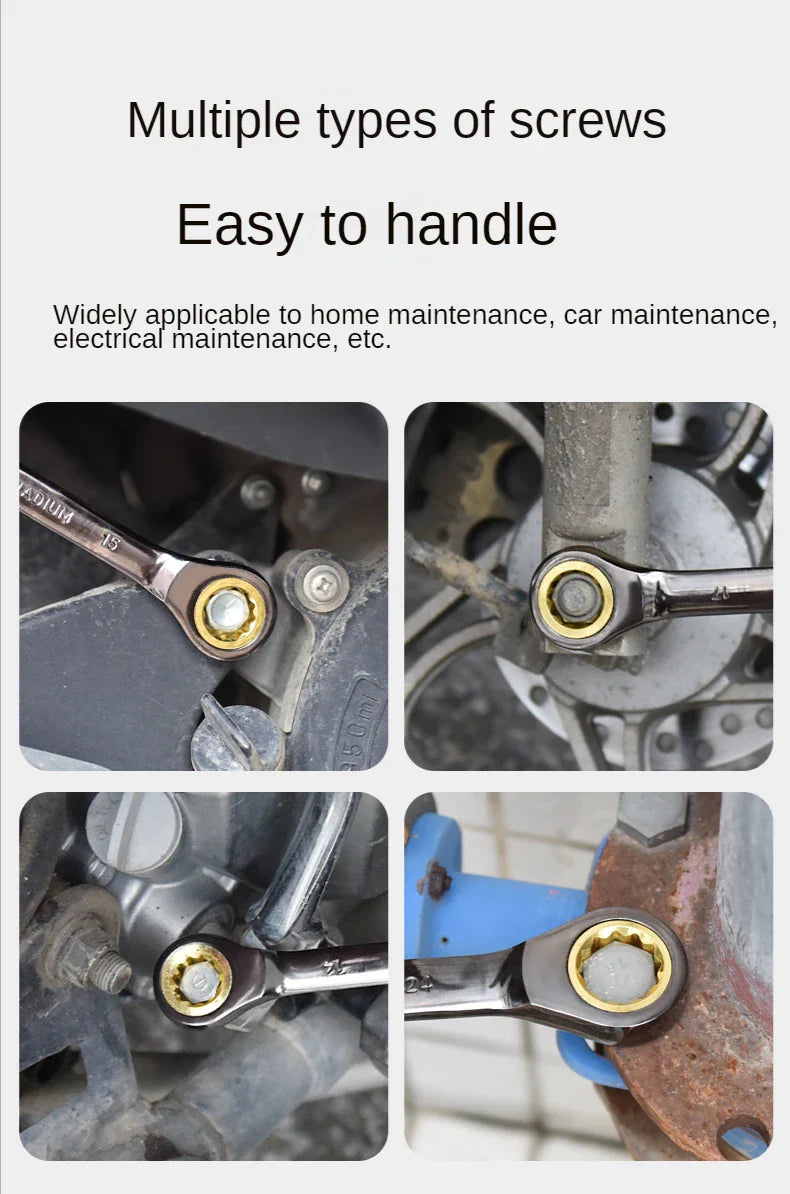 Adjustable Torque Universal Torx Wrench - 8-22mm Ratchet Spanner for Bicycle, Motorcycle, Car Repair Tools