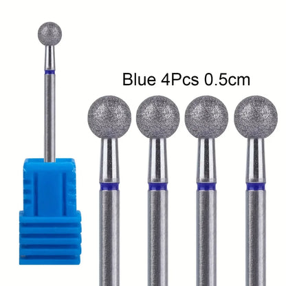 1/2/4Pcs Diamond Nail Drill Bit Set - Rotary Electric Milling Cutters for Manicure, Pedicure, Cuticle & Nail Tools Accessories