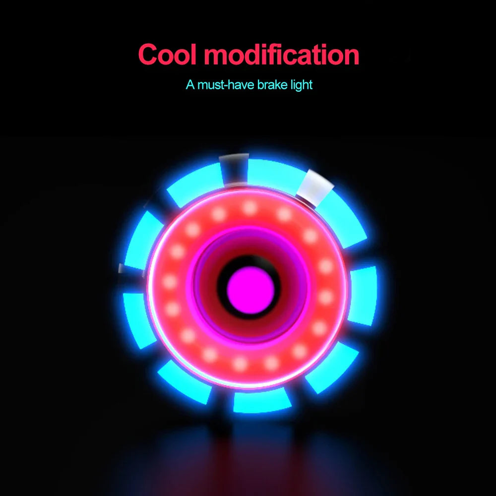 Universal Motorcycle Equipment  Warning Lamp - Angel Eye RGB Flashing Brake Tail / Rear LED Light, Motorbike Accessories