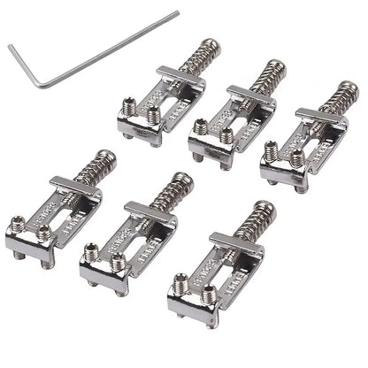 6PCS Roller Tremolo Bridge Saddles with Wrench – Zinc Alloy Upgrade for Fender Strat, Tele & ST Electric Guitars