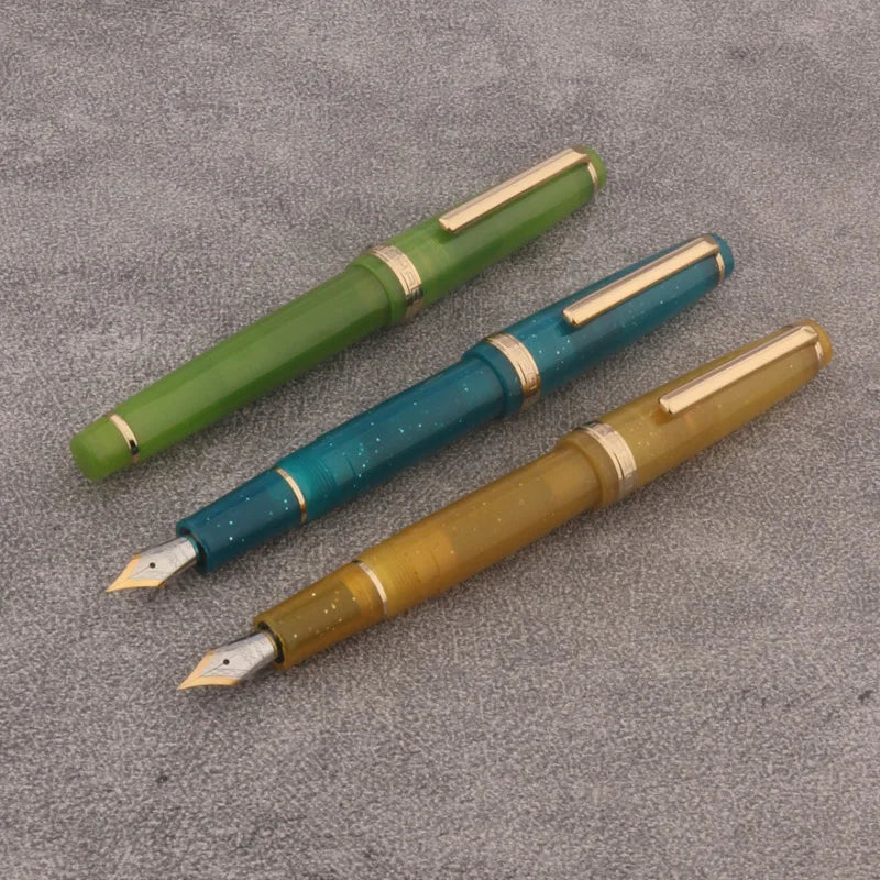 JINHAO 82 Transparent Fountain Pen — Spin Golden EF/F/M Nib, Ink Pen for Business, Office & School Supplies
