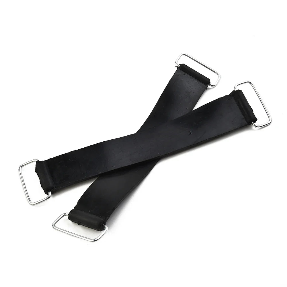 2pcs Motorcycle Rubber Battery Strap Holders — 18-23cm Belt for Honda, Scooters, Tricycles & All Motorcycles