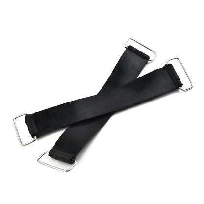 2pcs Motorcycle Rubber Battery Strap Holders — 18-23cm Belt for Honda, Scooters, Tricycles & All Motorcycles