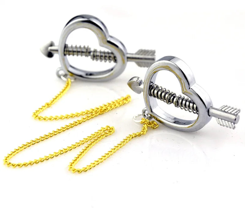 Stainless Steel Adjustable Nipple Clips — Erotic Breast Stimulation, Bondage Restraint Fetish BDSM Sex Toy for Women