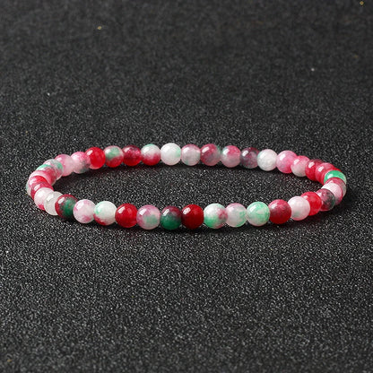 4mm Natural Stone Bead Stretch Bracelet for Men & Women – Agate Lava Handmade Reiki Crystal Jewelry