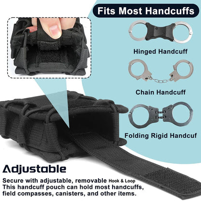 Tactical Handcuff Holder Molle Pouch – Open Top Universal Shackles Case, Waist Bag & Belt Holster for Hunting Accessories