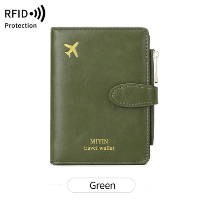 Multi-Functional RFID Anti-Theft Passport Bag – PU Leather Wallet with Multi Card Slots & Large Capacity