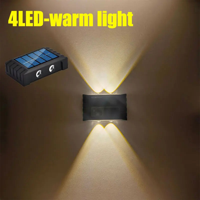 4/6/8/10 LED Solar Wall Lamp - Waterproof Up & Down Outdoor Light for Garden, Yard, Fence & Landscape Decor