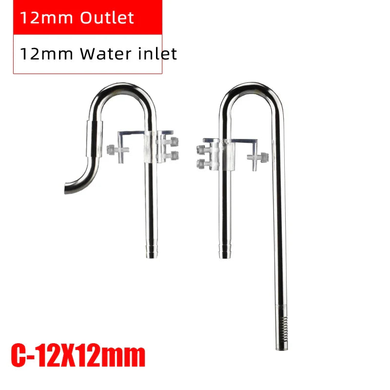 ZRDR Aquarium Filter Accessories – Stainless Steel External Inlet/Outlet Tube & Oil Film Remover for Fish Tanks