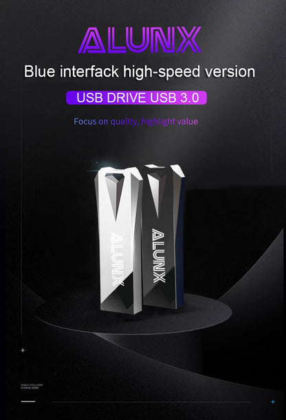 ALUNX USB 3.0 Flash Drive – 4GB to 128GB Memory Stick, Metal USB Pen Drive for Data Storage
