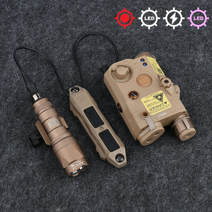 Tactical Surefir M300A/M600C Flashlight — Nylon PEQ-15 Battery Box with Dual Control Switch, Fits 20MM Rail