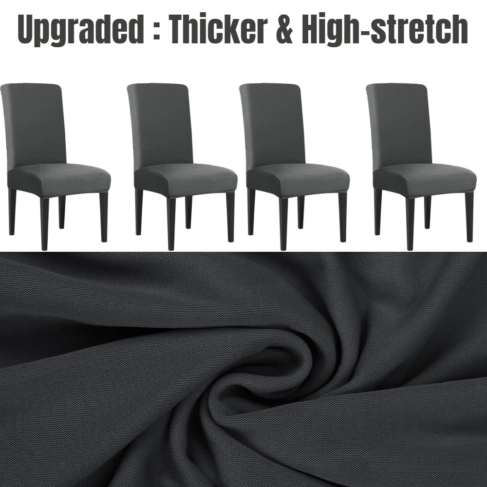 4Pc High Stretch Dining Chair Covers – Elastic Non-Slip Slipcovers, Removable Seat Protectors for Living Room, Kitchen & Wedding